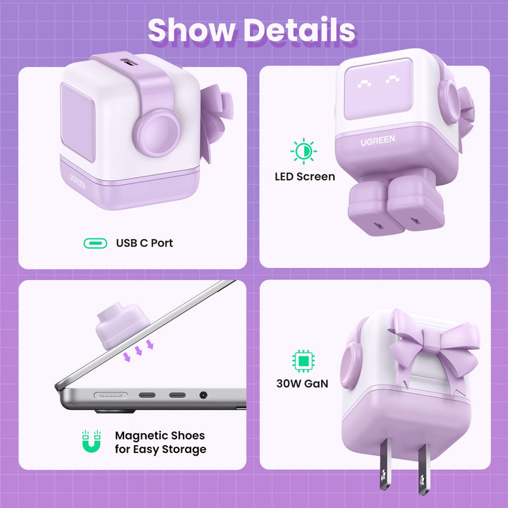 30W UNO Pink iphone charger Show Details