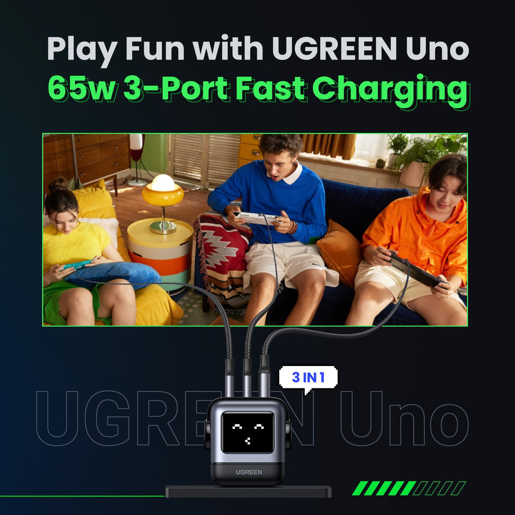 Uno 65w 3-Port Fast   iphone Charging