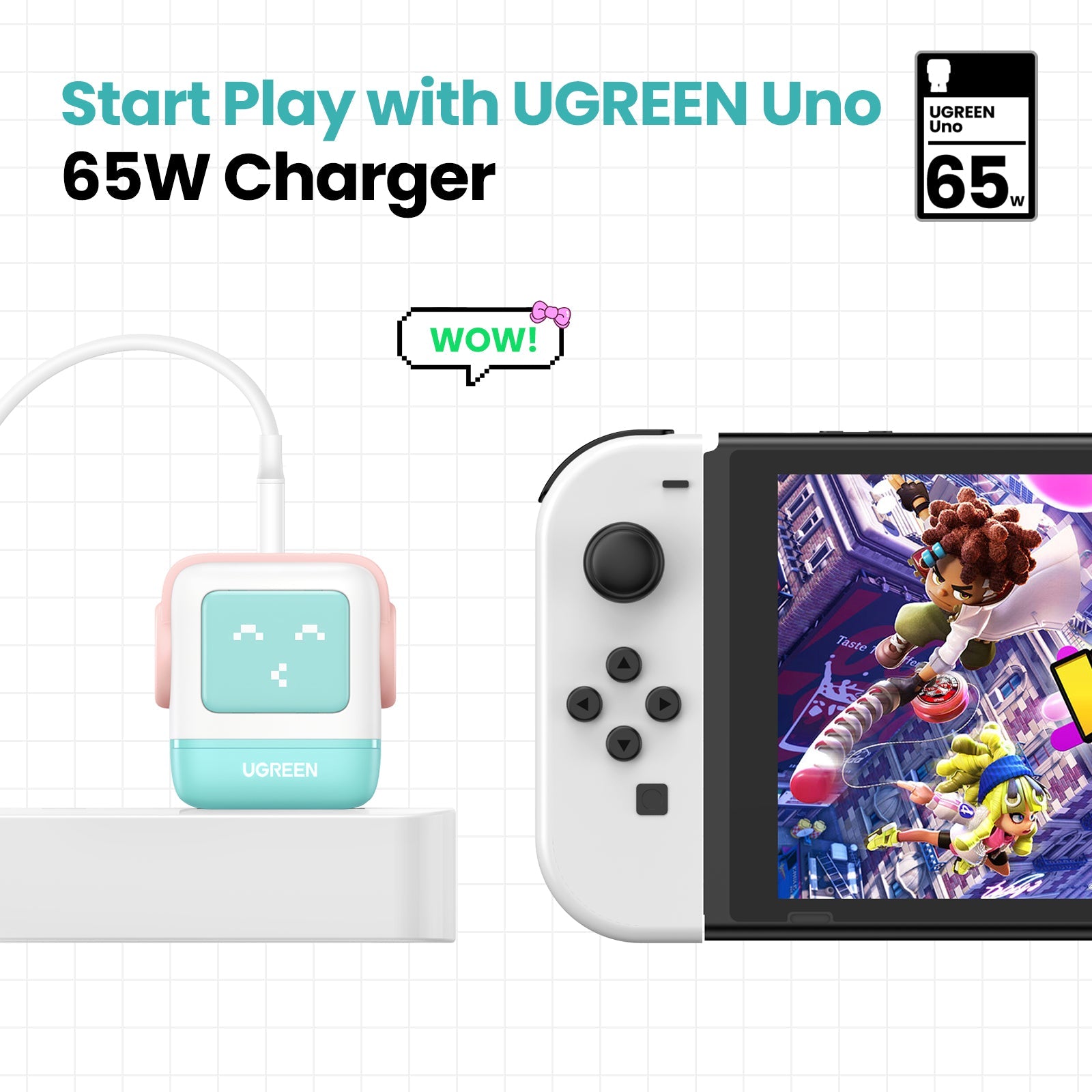 UGREEN Uno Charger 65W  (Cyan)
