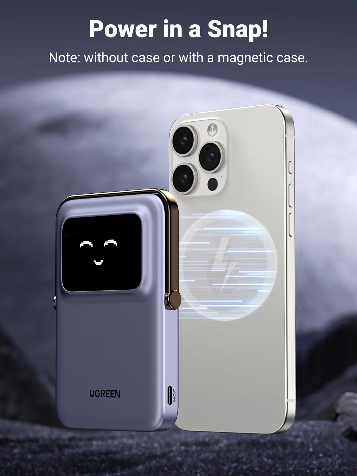 UGREEN Uno 20W 10.000 mAh MagSafe Powerbank met Standaard Grijs UGREEN Uno 20W 10.000 mAh MagSafe Powerbank met Standaard Grijs