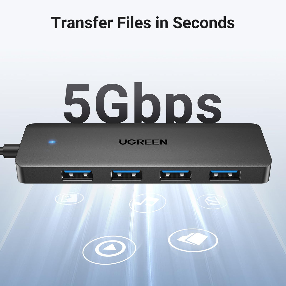 UGREEN USB 3.0 Hub, 4 Ports USB A Splitter Ultra-Slim USB Expander, 3.3 ft