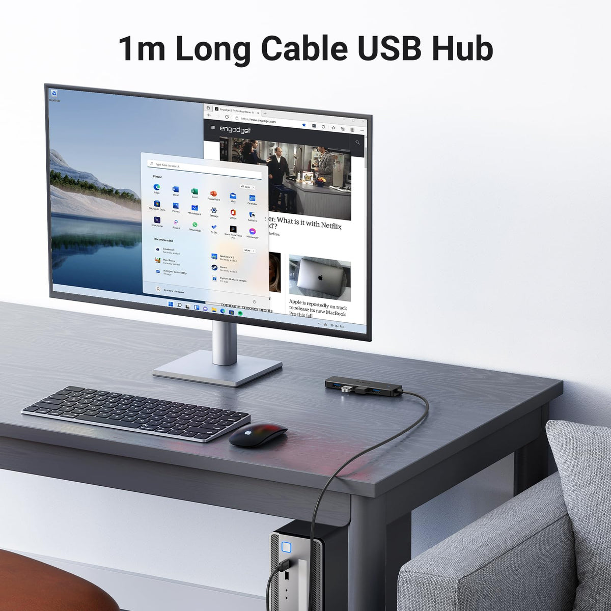 UGREEN USB 3.0 Hub, 4 Ports USB A Splitter Ultra-Slim USB Expander, 3.3 ft