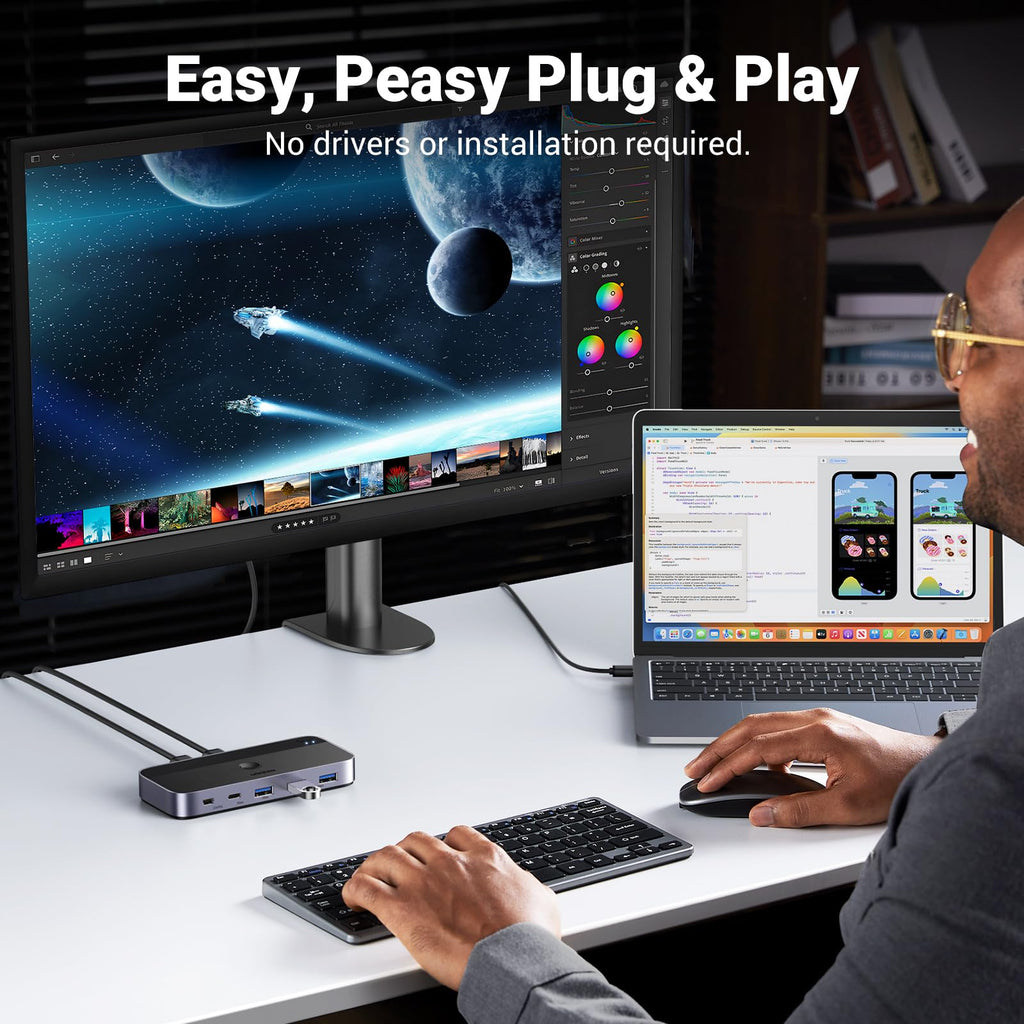 Computer Box Inserting Usbc UGREEN USB 3.0 Switch 2 Computers Sharing USB C & A Devices