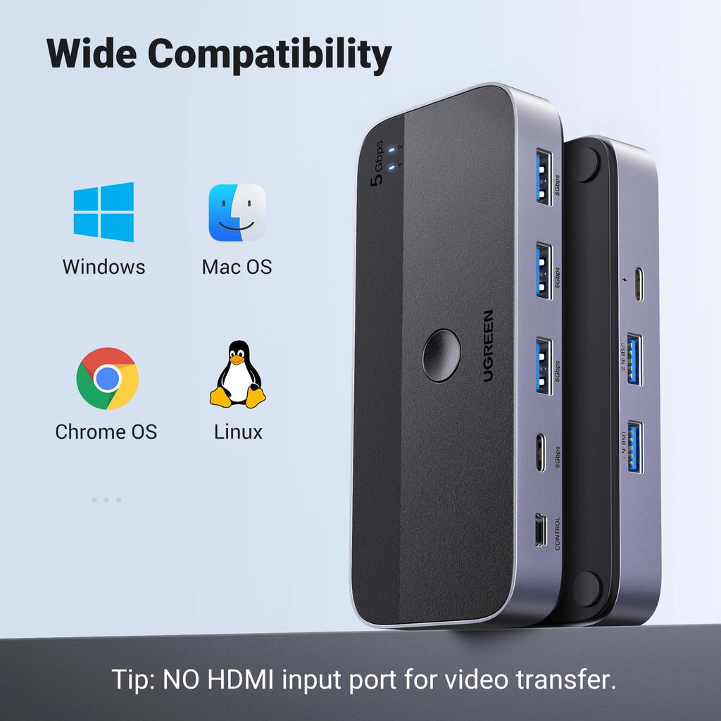 Usb Computer Devices UGREEN USB 3.0 Switch 2 Computers Sharing USB C & A Devices
