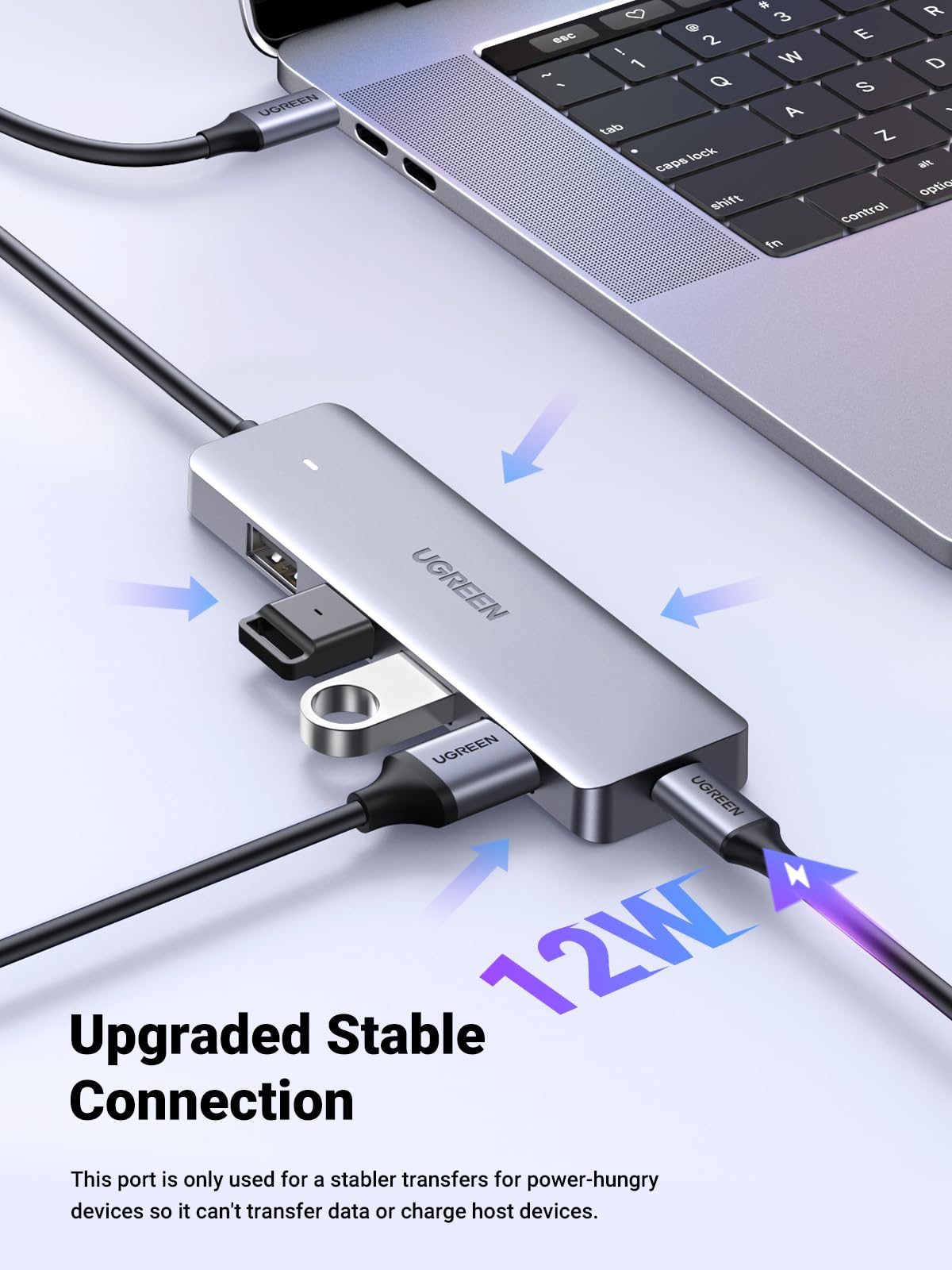 UGREEN Hub USB C 4 Porte USB 3.0 Dongle USB C 5Gbps Adattatore USB C a USB OTG Hub USB Type C UGREEN Hub USB C 4 Porte USB 3.0 Dongle USB C 5Gbps Adattatore USB C a USB OTG Hub USB Type C