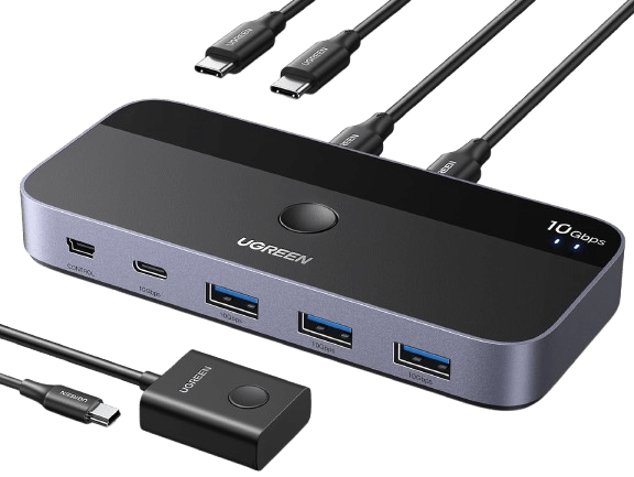 UGREEN USBC Switch - 2-Port, 4 x USB 3.2, 10Gbps Data