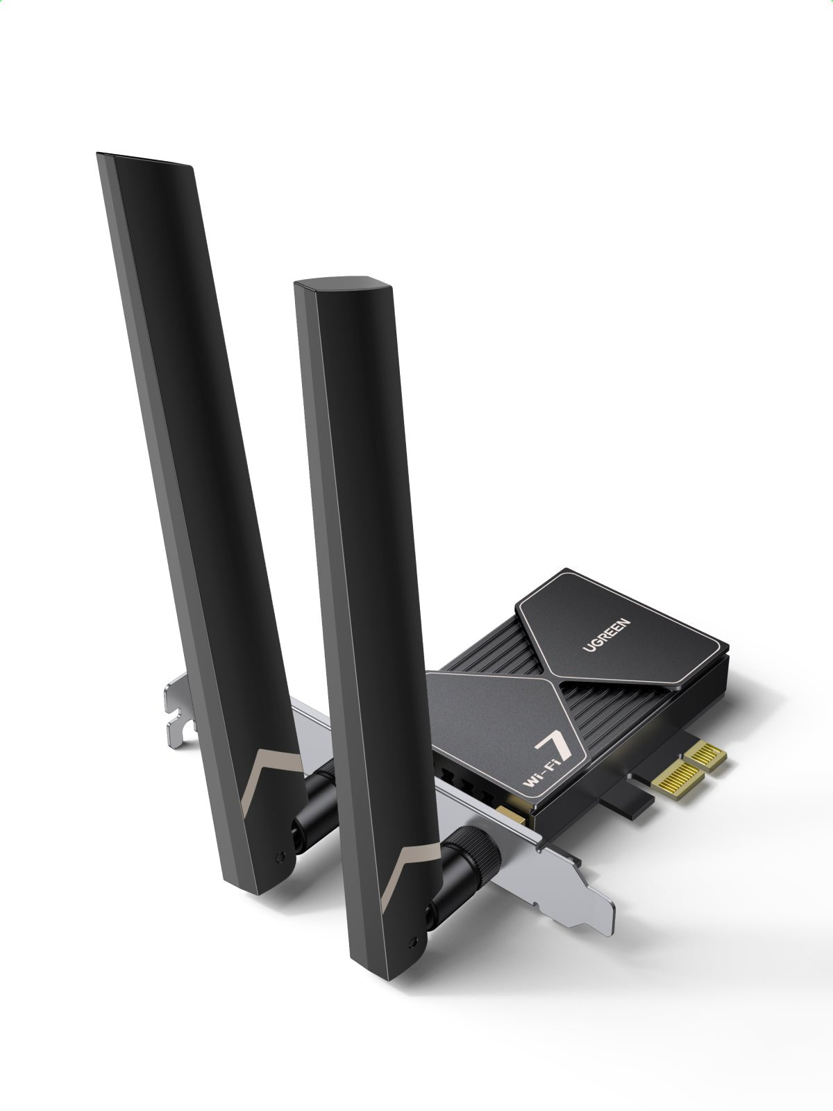 UGREEN WiFi 7 BE6500 PCIe WiFi Card, Bluetooth 5.4, IEEE 802.11ax/be, 6G 2882Mbps/5G 2882Mbps/2.4G 688Mbps Tri Band, MLO Technology, Flexible Dual 6dBi High Gain Antenna, WPA3, Support Windows 11 Only