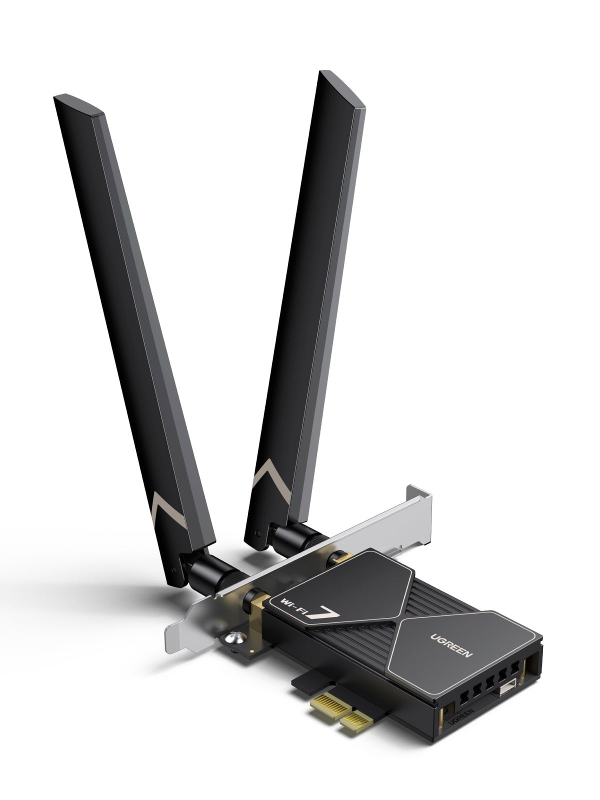 UGREEN WiFi 7 BE6500 PCIe WiFi Card, Bluetooth 5.4, IEEE 802.11ax/be, 6G 2882Mbps/5G 2882Mbps/2.4G 688Mbps Tri Band, MLO Technology, Flexible Dual 6dBi High Gain Antenna, WPA3, Support Windows 11 Only