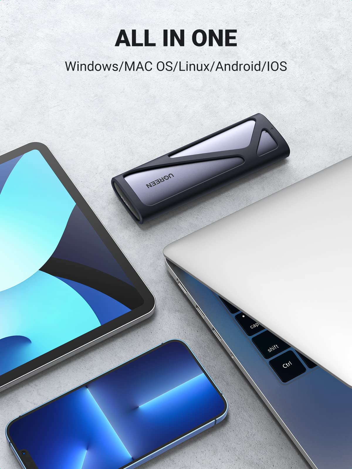 UGREEN M.2 NVMe SATA SSD Enclosure 10Gbps USB 3.2 Gen 2 - Thumbnail 5