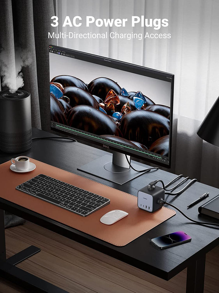 Ugreen 65W USB C GaN Charging Station - 3 AC Power Plugs