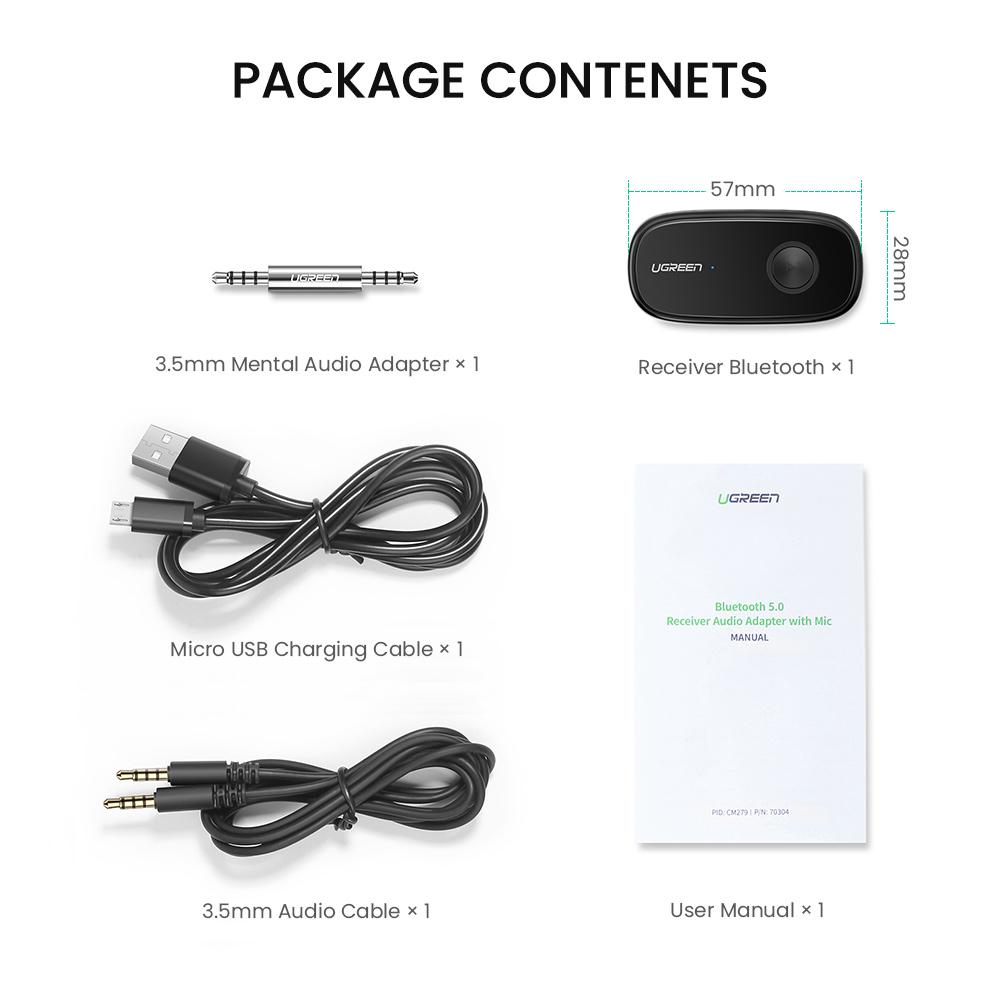 UGREEN Bluetooth 5.1 Aux Car Adapter - Thumbnail 2