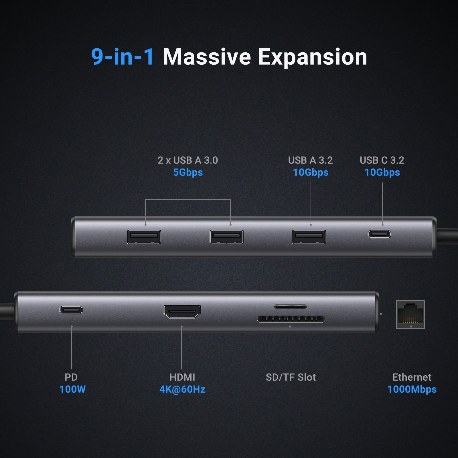 UGREEN Revodok Pro109-usb cハブ 9 in1未開封2個 9-in-1 USB-C Hub - Revodok Pro Multi-Port Adapter for Laptops
