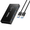 UGREEN USB 3.0 4-Port Switch With 2 Pack USB Male Cable