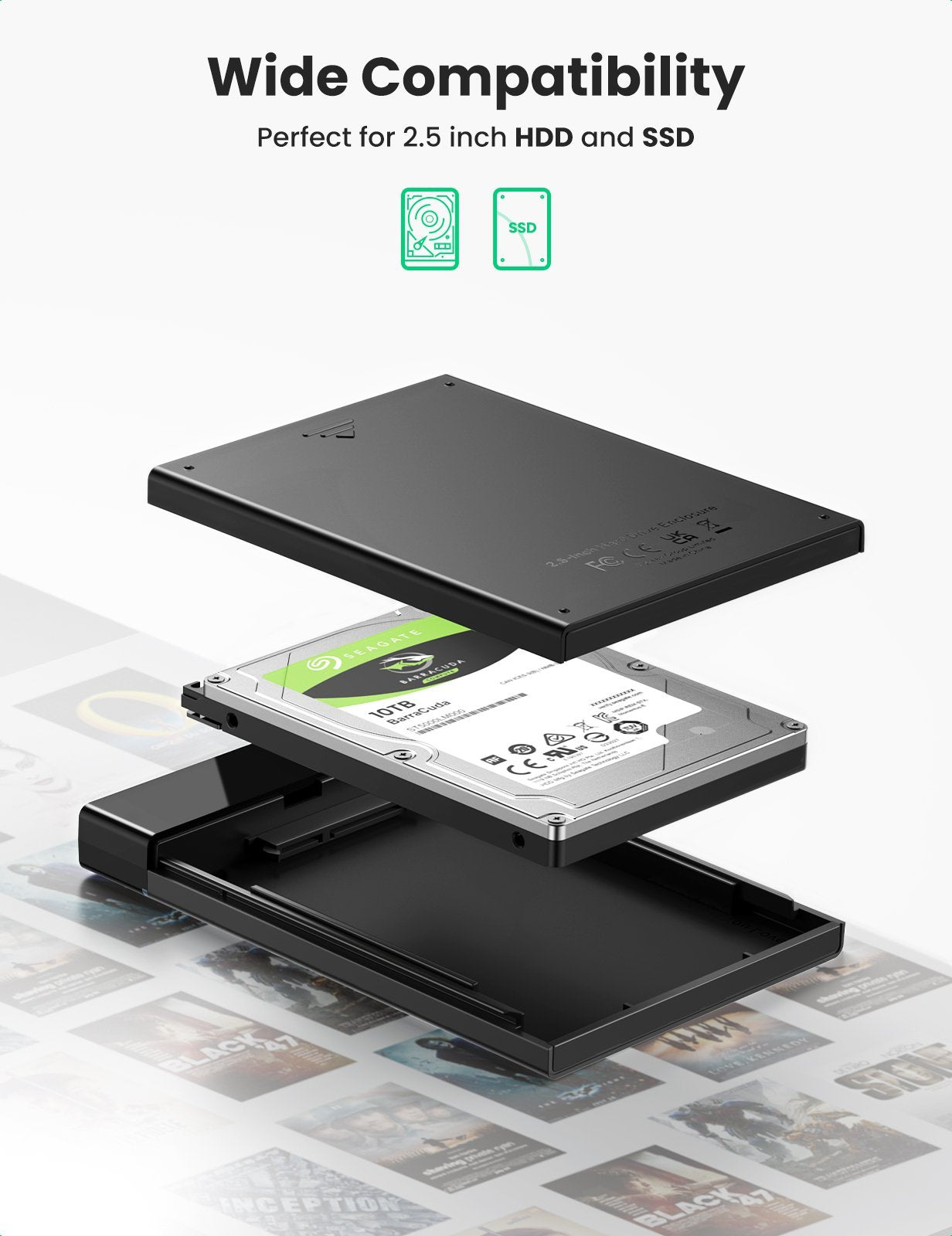 UGREEN Hard Drive Enclosure (2.5", 6Gbps, USB 3.1)