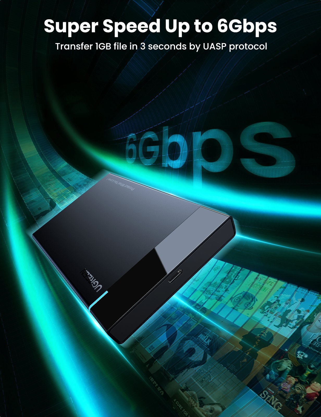UGREEN Hard Drive Enclosure (2.5", 6Gbps, USB 3.1)