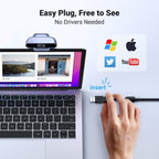 UGREEN Webcam, 1080P@30FPS Web Camera with 2 Noise Canceling Microphones, Plug and Play, Auto Light Correction, 85° View USB Video Webcam