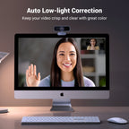 UGREEN Webcam, 1080P@30FPS Web Camera with 2 Noise Canceling Microphones, Plug and Play, Auto Light Correction, 85° View USB Video Webcam